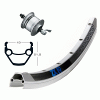 Roue avant 700 mm avec moyeu-dynamo Shimano DH-3N30 et jante Exal ZX 19