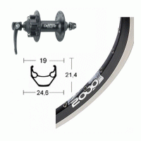 Roue avant 700 mm avec moyeu Shimano Deore pour frein � disque 6 trous et jante Rigida Zac 2000 Disc
