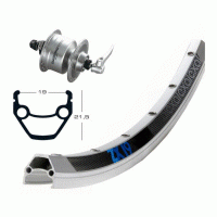 Roue avant 700 mm avec moyeu-dynamo Shimano DH-3N72 et jante Exal ZX 19