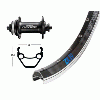 Roue avant 26 pouces avec moyeu Shimano Deore pour frein � disque Centerlock et jante Exal ZX 19