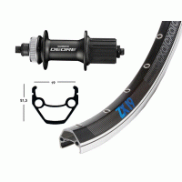 Roue arri�re 26 pouces avec moyeu Shimano Deore pour frein � disque Centerlock et jante Exal ZX 19